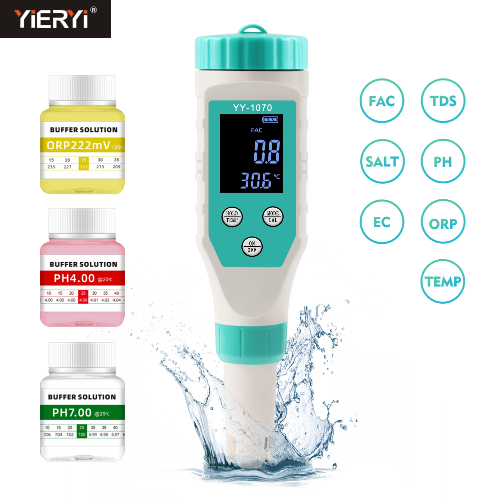 Marine Aquarium Water Testing - デジタル塩素PHおよび塩素テスター,水質モニター,スイミングプール,水族館,水耕栽培用