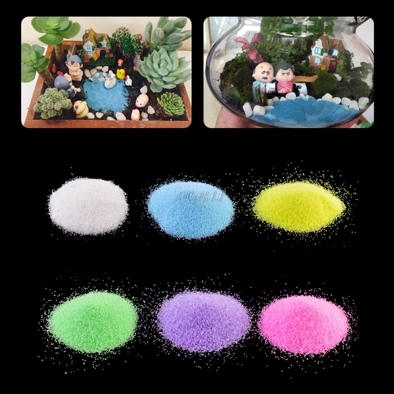 Aquarium Marina - 1 バッグ 6 色石英砂ミニチュアタンク水族館盆栽ポット妖精の庭の装飾ドロップ船ミニチュアガーデン供給