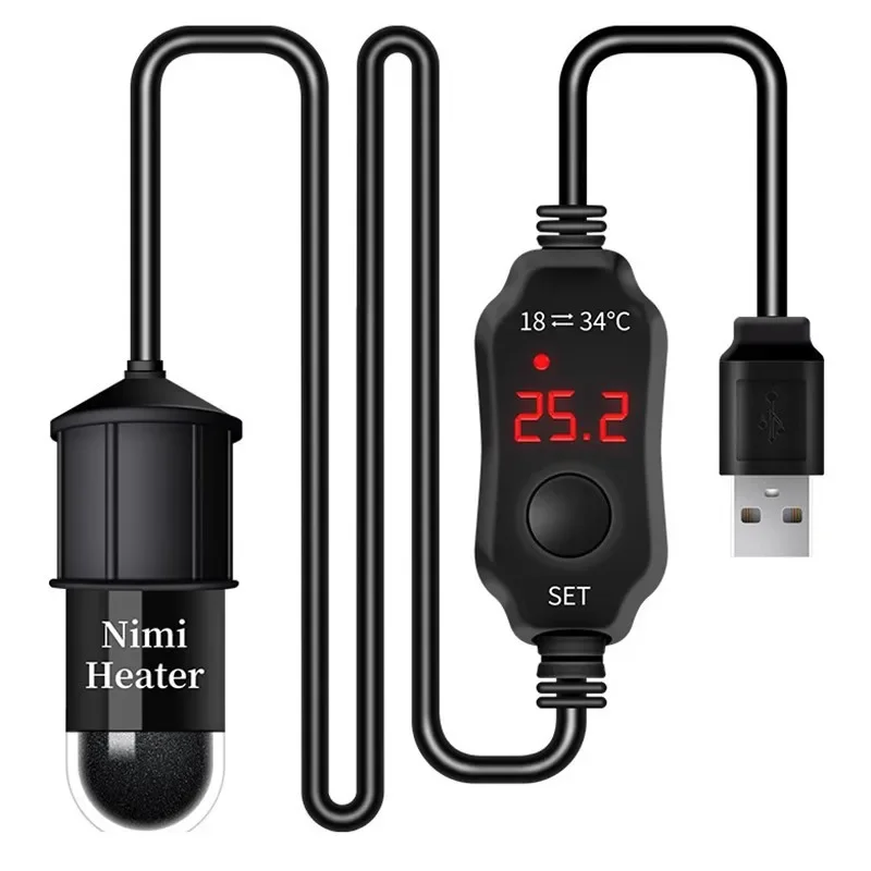 Marine Aquarium Mini - ユニバーサルミニ水槽加熱棒 魚タンクヒーター 水中サーモスタットヒーター 18-34 ° C
