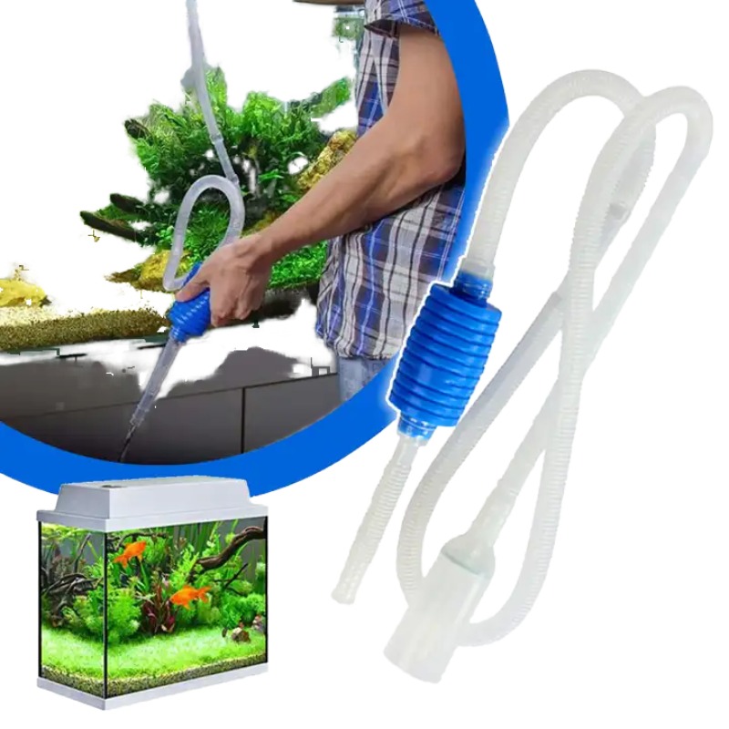 Marine Aquarium Vacuum - 1.4m水槽サイフォン砂利吸引パイプ 簡単操作 真空水交換器 魚タンク清掃 1.4m水槽サイフォン砂利クリーナー