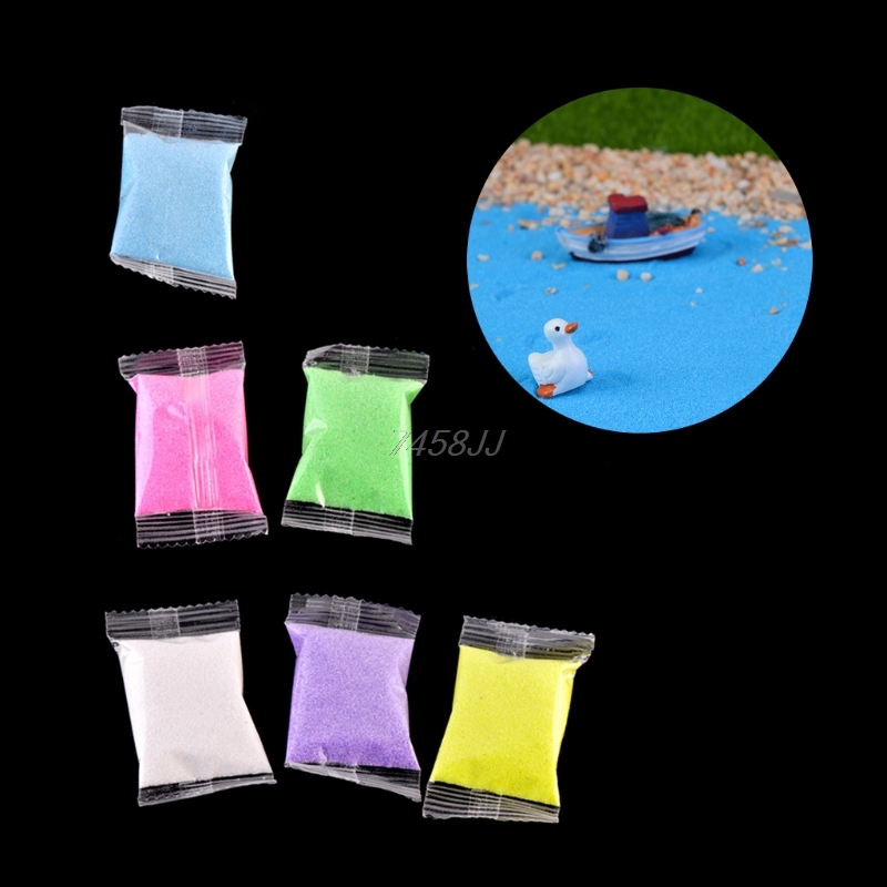1 バッグ 6 色石英砂ミニチュアタンク水族館盆栽ポット妖精 - Aquarium Marina のレビューと価格