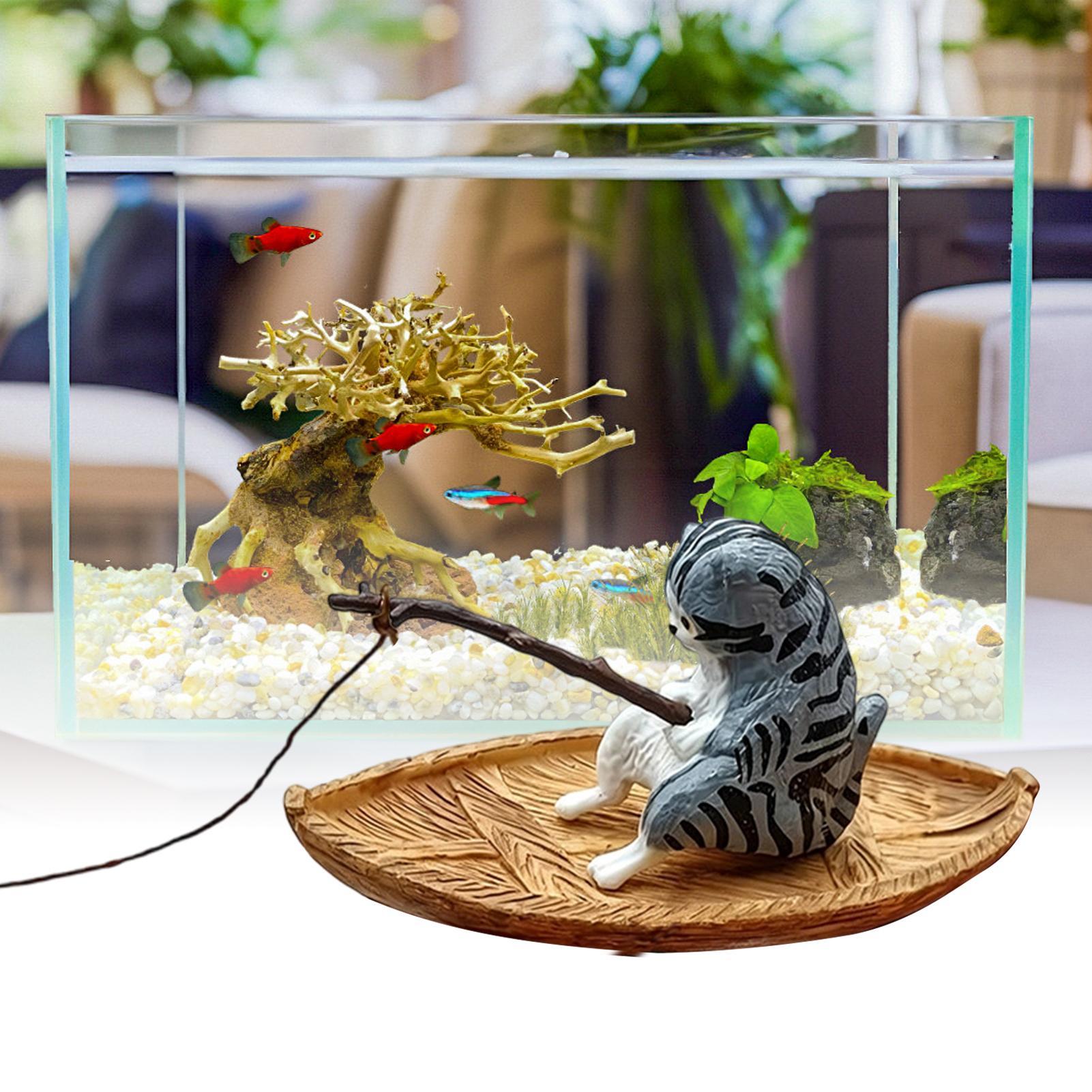 クリエイティブな猫釣り船水槽飾り高品質樹脂製耐久性のある水槽 - Aquarium Marina のレビューと価格