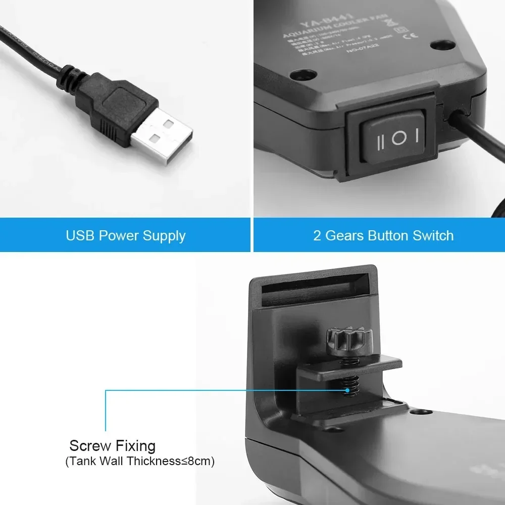 USB水族館冷却ファン、速度制御付き、ミニ強力防水静音、水槽 - Marine Aquarium Mini のレビューと価格
