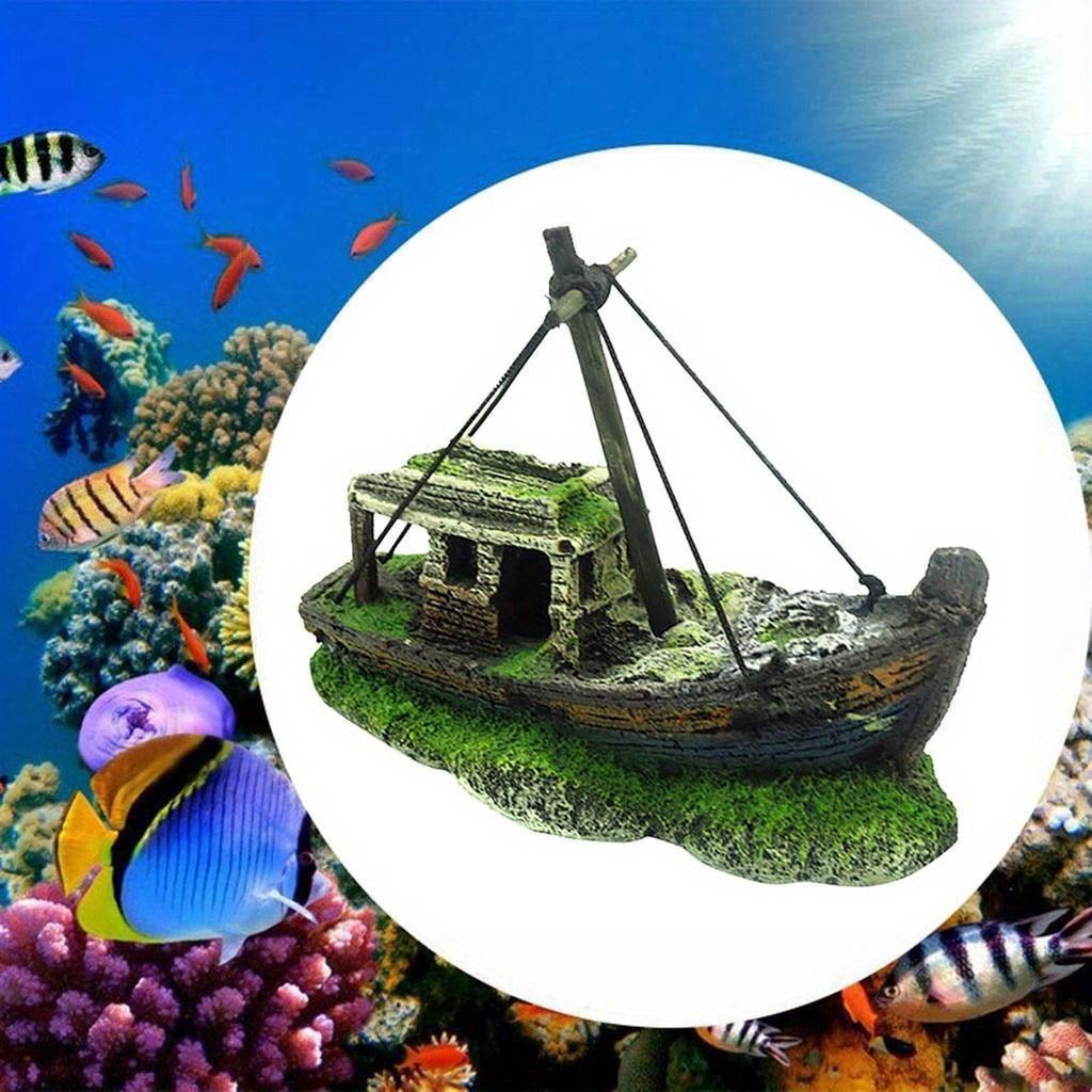 水族館の水槽風景難破船の装飾樹脂ボート飾り水族館アクセサリー - Aquarium Marina のレビューと価格